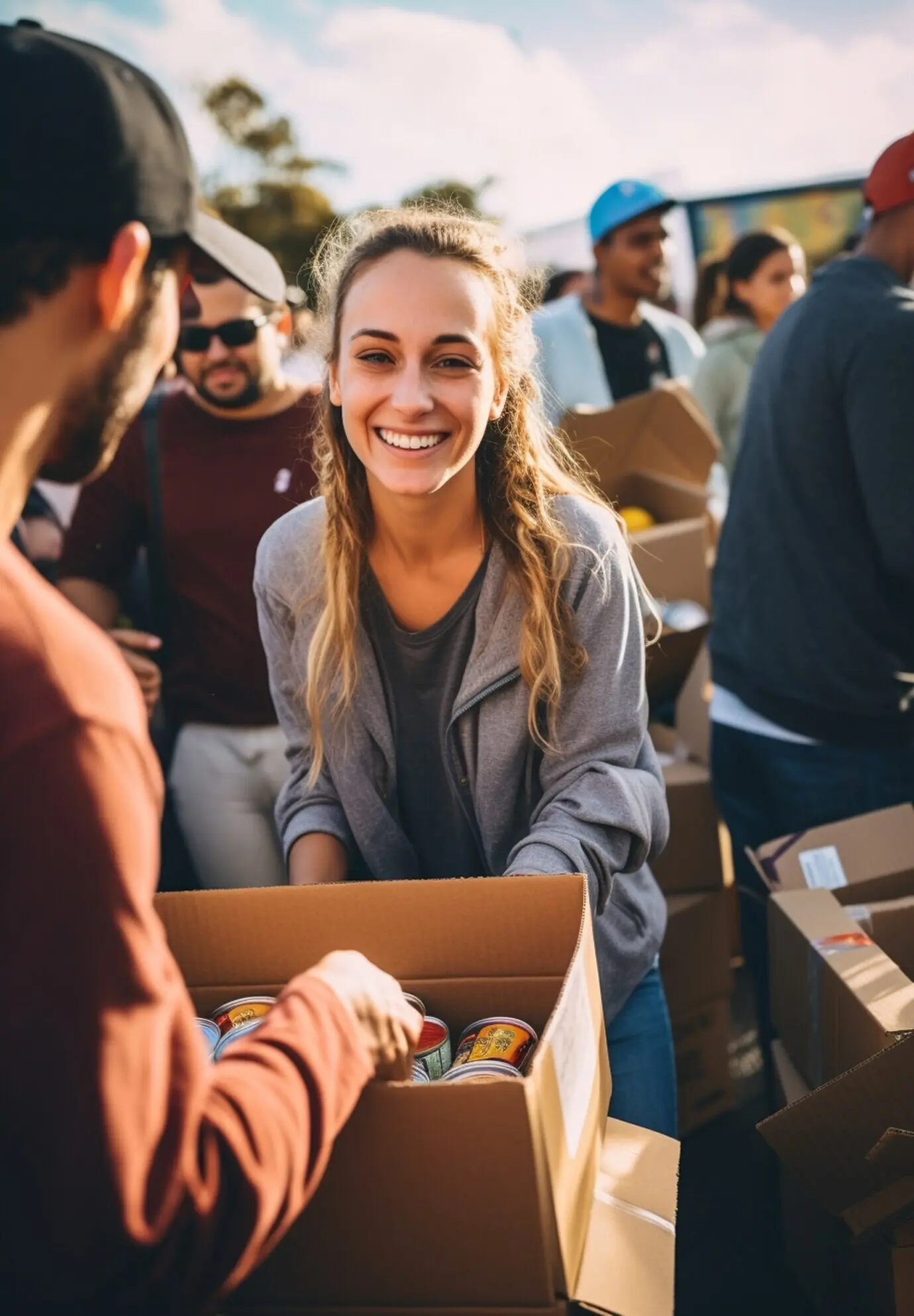 Молодые люди занимаются торговлей товарами и вовлекаются в жизнь сообщества.